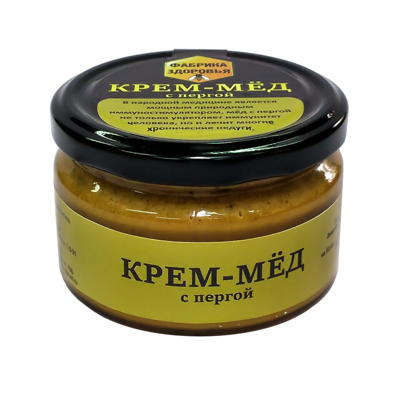 

Крем-мёд Фабрика здоровья с пергой, 300 гр, Крем-мёд с пергой