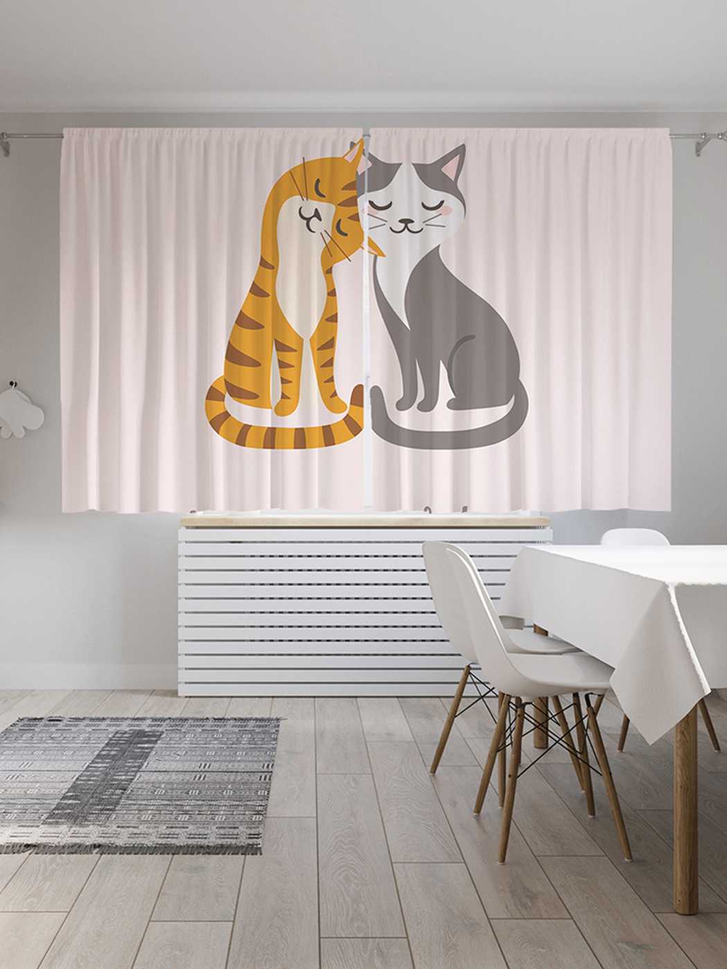 

Классические шторы JoyArty "Лучшая пара котиков", серия Oxford DeLux, 2 полотна 145x180 см, Лучшая пара котиков