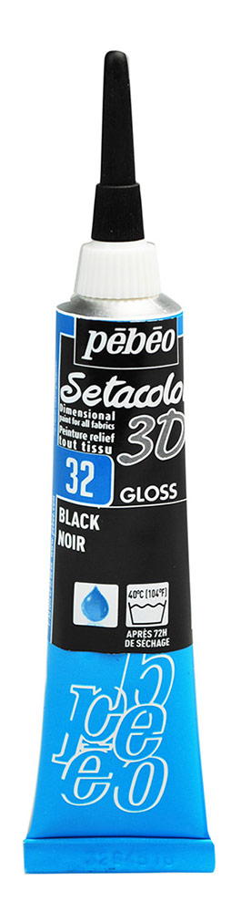 

Pebeo по ткани глянцевый Setacolor 3D 20 мл черный, по ткани, глянцевый, Setacolor, 3D, 20 мл, черный