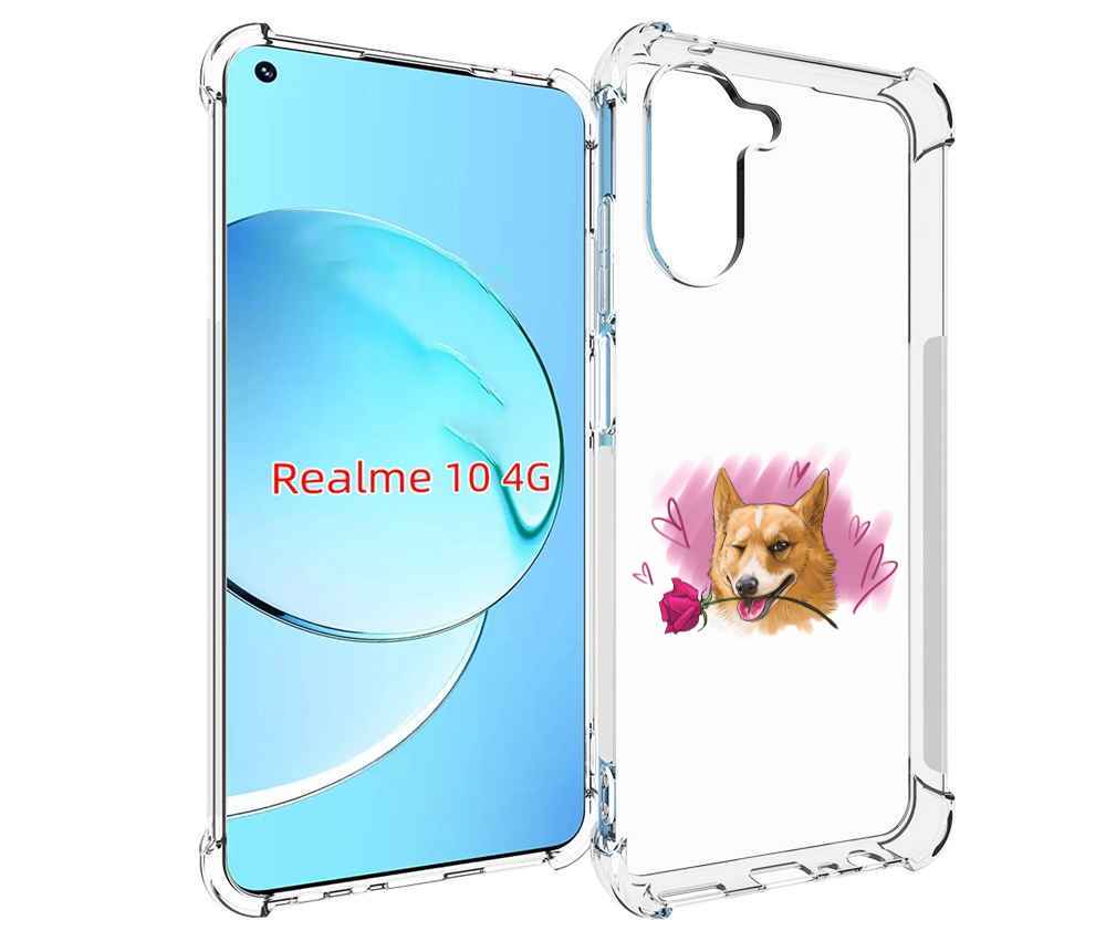 

Чехол MyPads собачка-с-розочкой для Realme 10, Прозрачный, Tocco