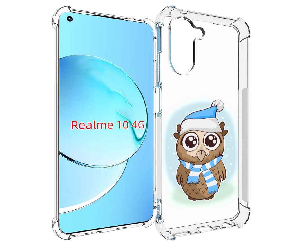 

Чехол MyPads сова-в-шарфике-и-шапке для Realme 10, Прозрачный, Tocco