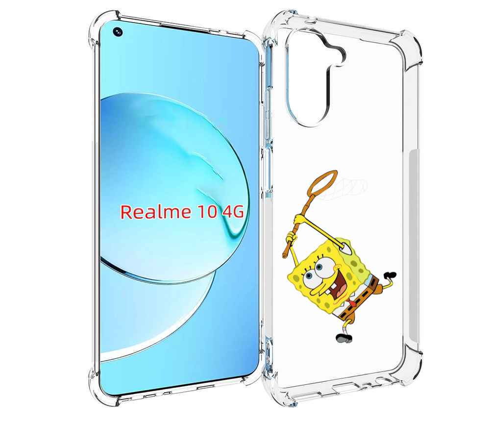 

Чехол MyPads спанчбоб-с-сочком для Realme 10, Прозрачный, Tocco