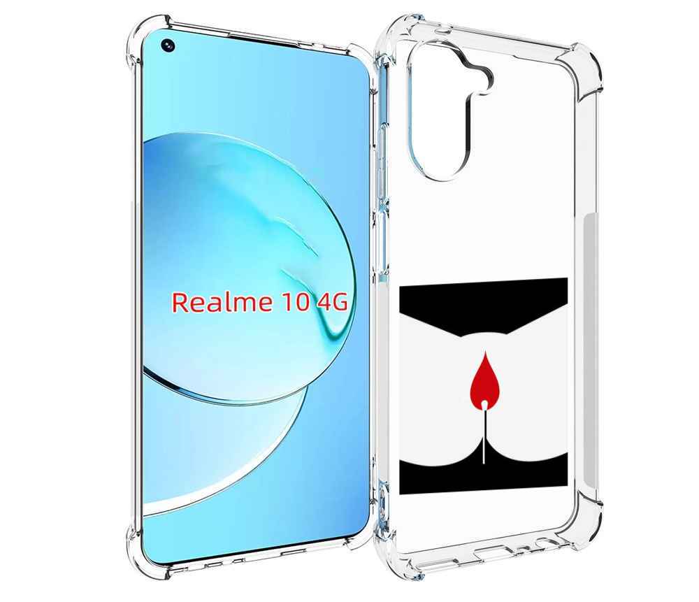 

Чехол MyPads спичка горит для Realme 10, Прозрачный, Tocco