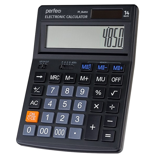 Калькулятор Perfeo PF_B4850, бухгалтерский, 14-разр., черный