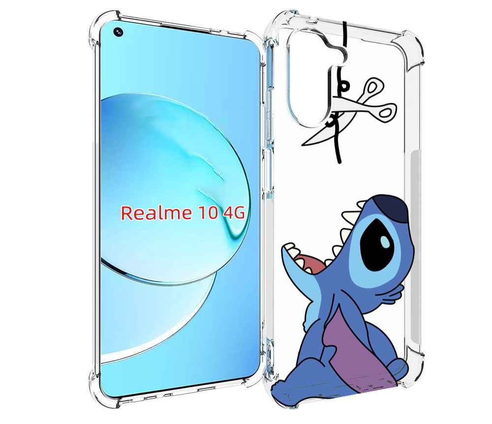 

Чехол MyPads стич-с-ножницами для Realme 10, Прозрачный, Tocco