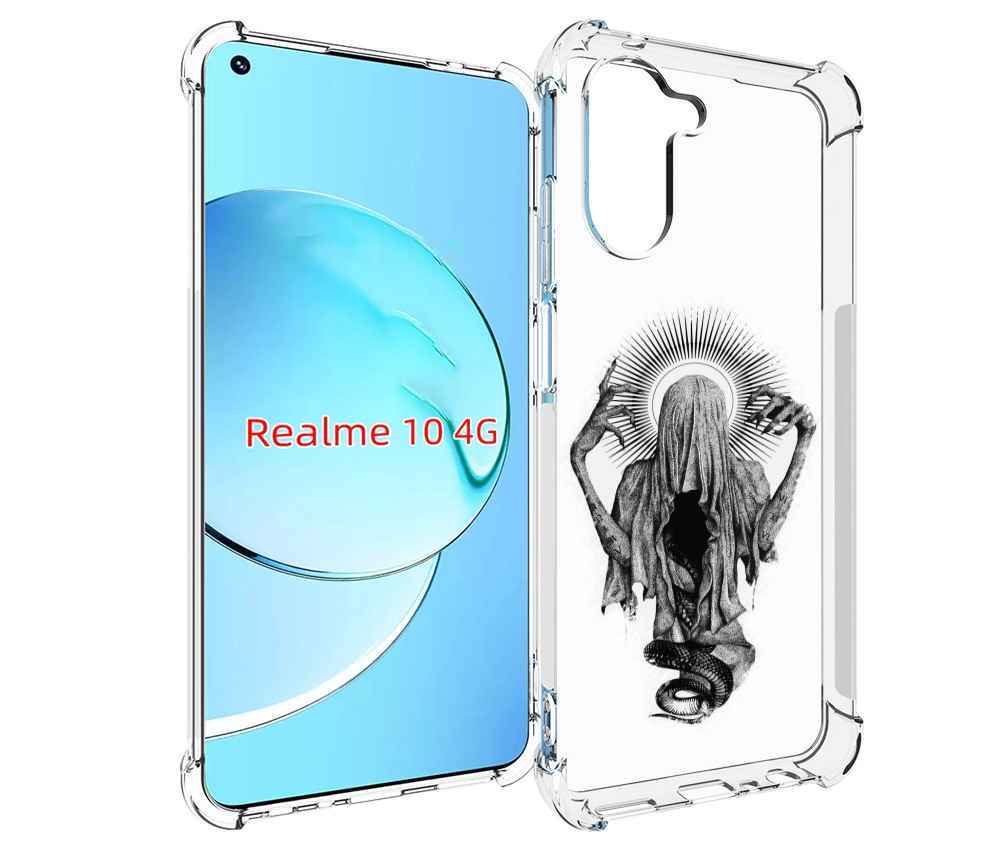 

Чехол MyPads страшная змея в мантии для Realme 10, Прозрачный, Tocco