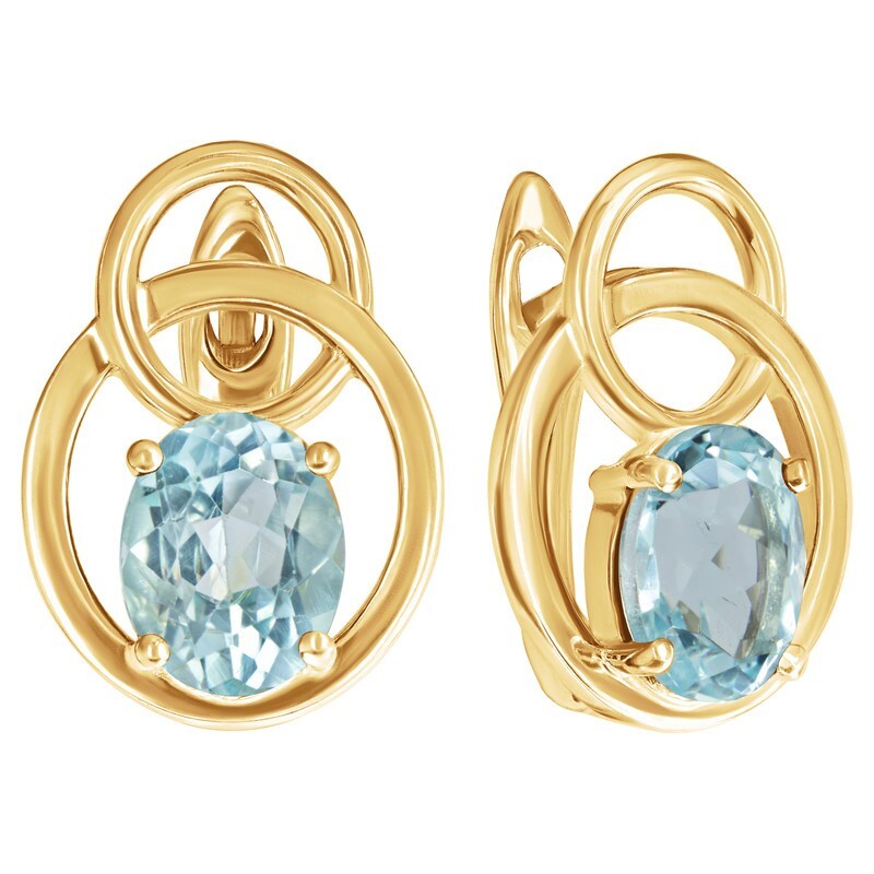 

Серьги из серебра с топазом LAZURIT-ONLINE 8402YG, 8402YG