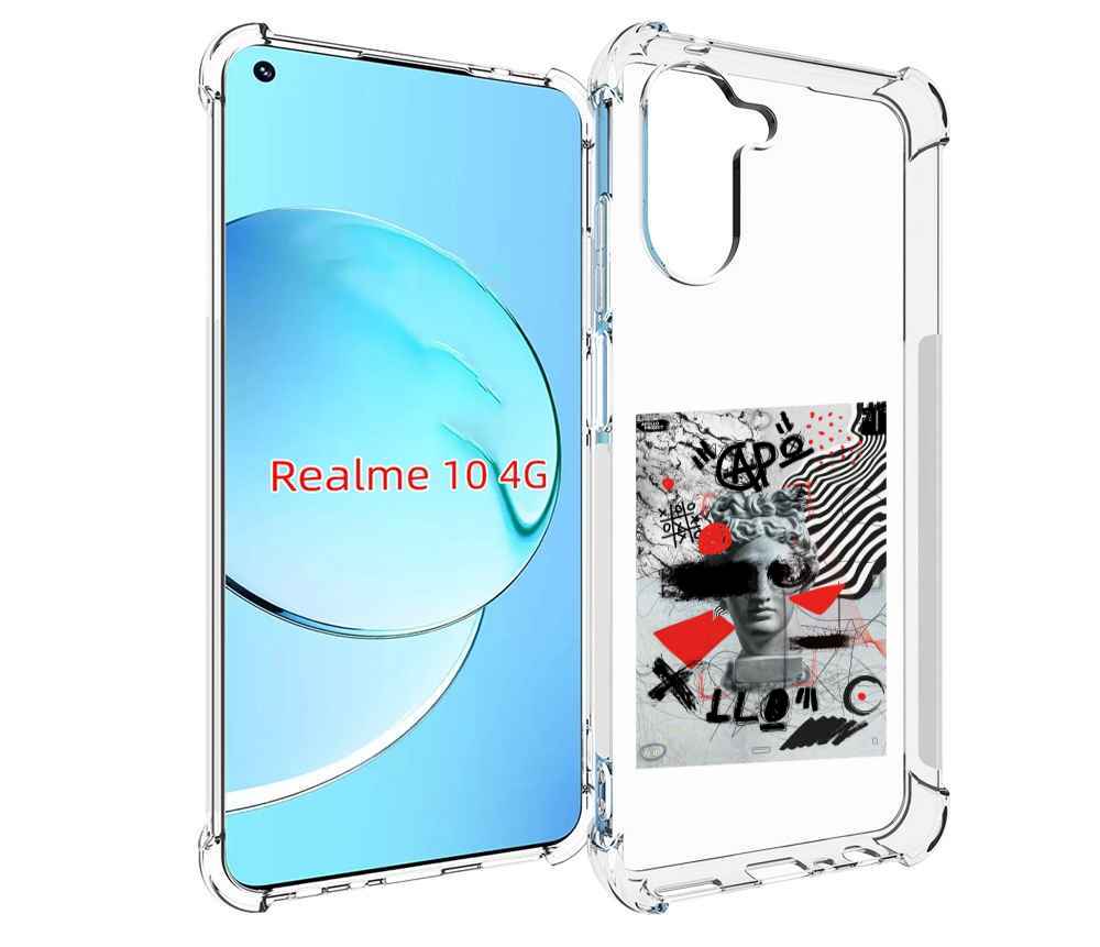 

Чехол MyPads стрит арт статуя для Realme 10, Прозрачный, Tocco