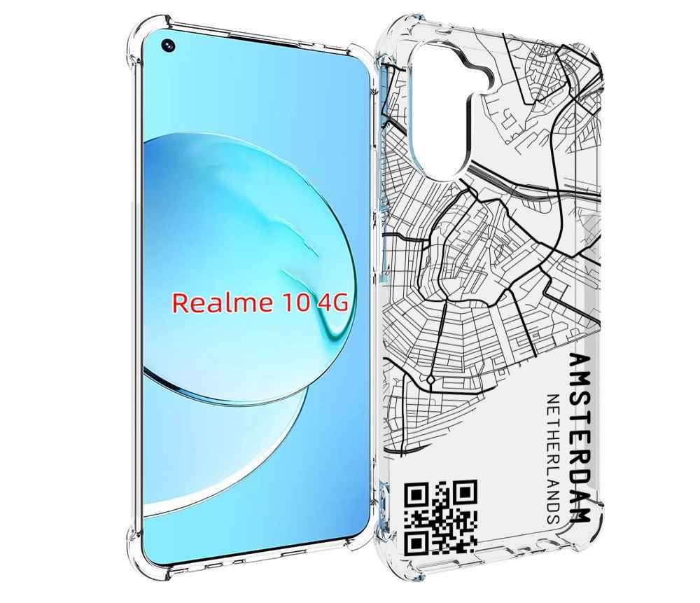 

Чехол MyPads схема-амстердам для Realme 10, Прозрачный, Tocco