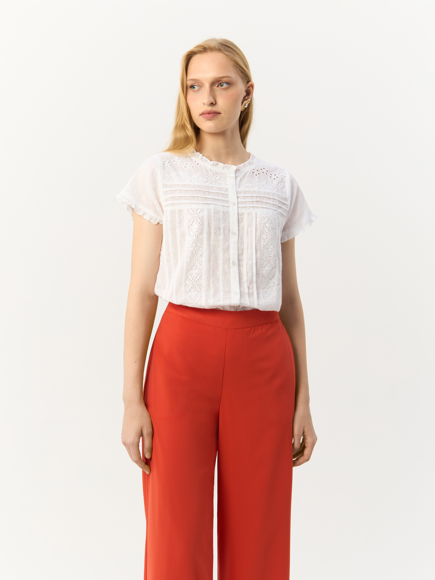 

Блуза женская Md'M 66105113 белая 48 RU, Белый, 66105113