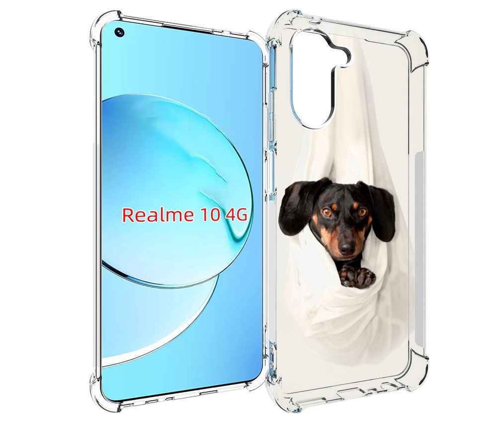 

Чехол MyPads такса собака для Realme 10, Прозрачный, Tocco