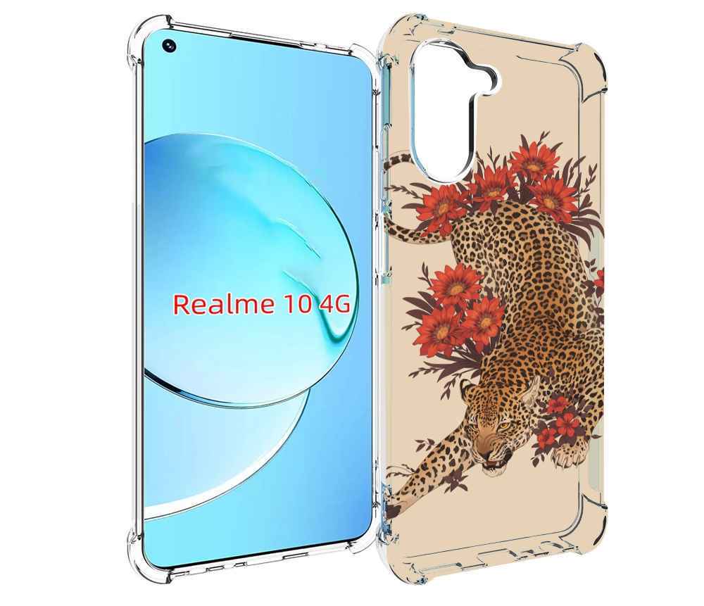 

Чехол MyPads тигр-из-цветов для Realme 10, Прозрачный, Tocco