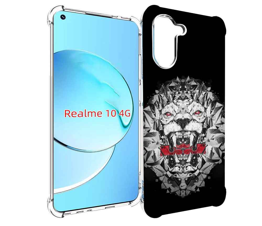 

Чехол MyPads тигр-с-гранями-черно-белый для Realme 10, Прозрачный, Tocco