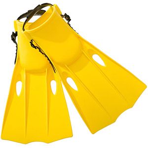 ласты для плавания large swim fins желтые, размер 41-45, арт. 55938-желтый, Интекс