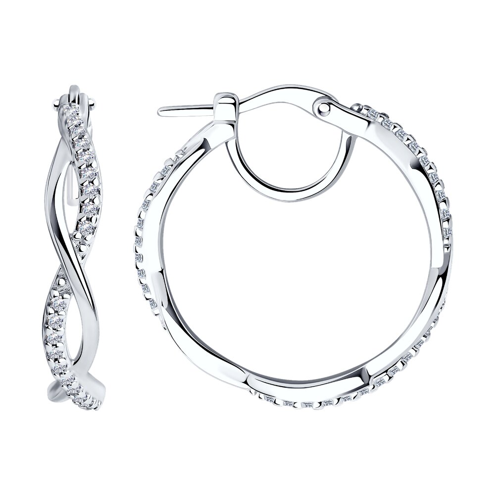 

Серьги конго из серебра SOKOLOV 94025822, фианит, 94025822