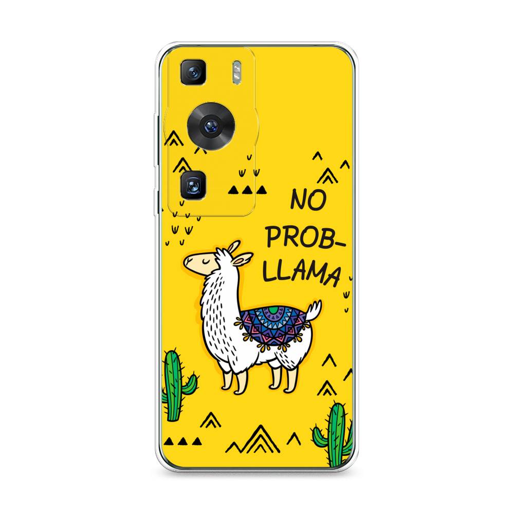 

Силиконовый чехол "No probLLama" на Huawei P60, Прозрачный;желтый;белый