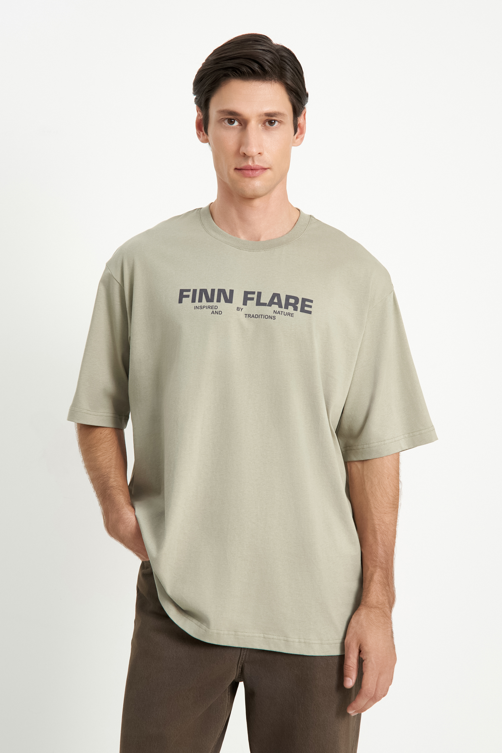 

Футболка мужская Finn Flare FWE21056 серая 3XL, Серый, FWE21056