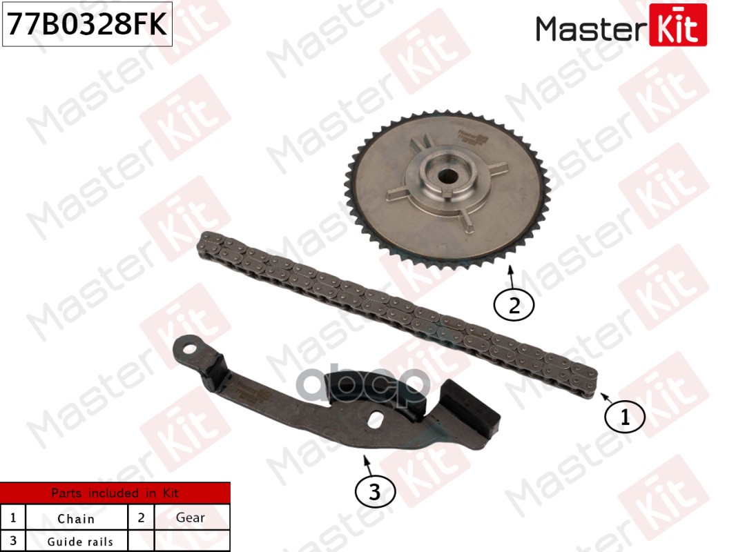 MASTERKIT 77B0328FK Комплект цепи вакуумного насоса NISSAN YD22DDTi