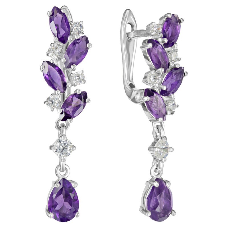 

Серьги из серебра с аметистом LAZURIT-ONLINE 8419AG, 8419AG