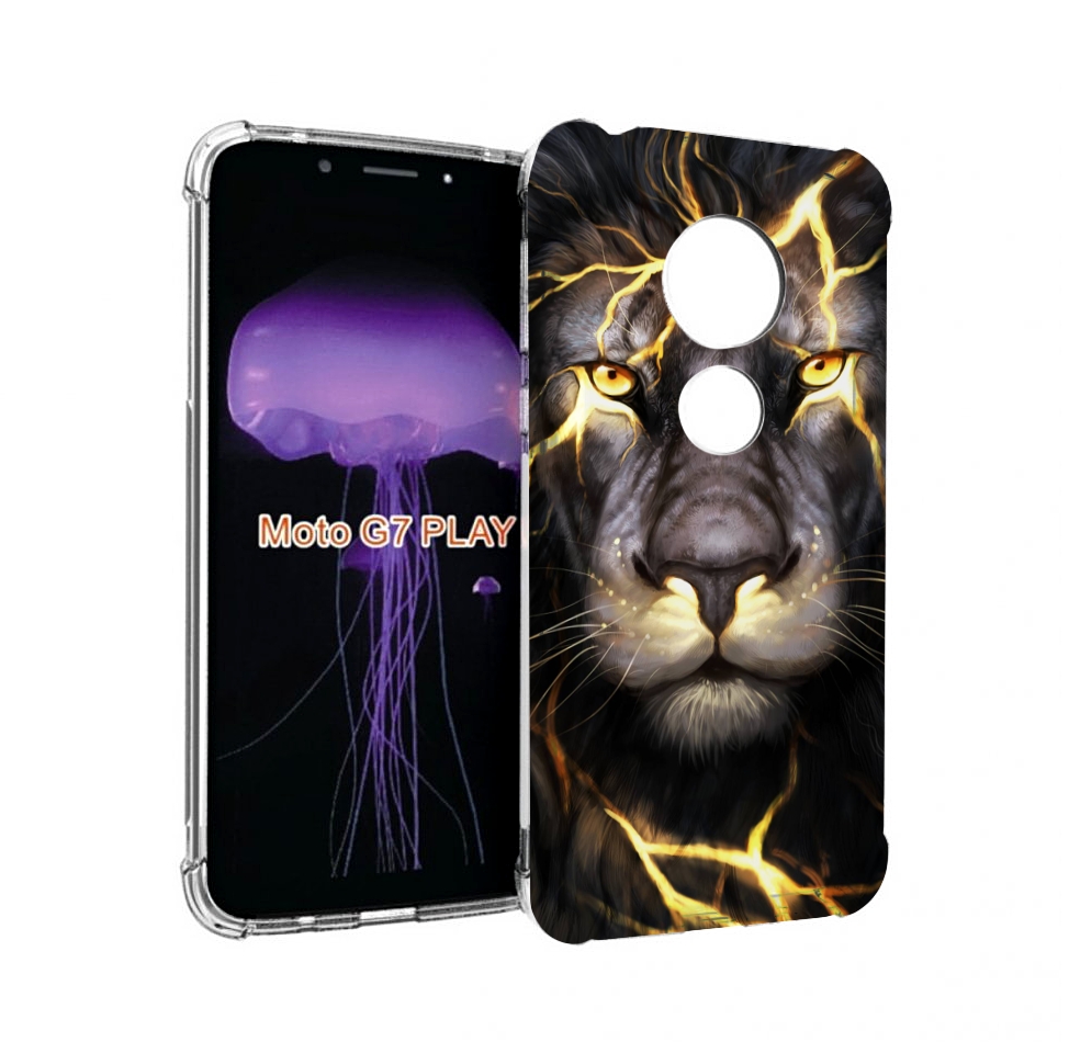 

Чехол MyPads Светящийся-лев мужской для Motorola Moto G7 Play, Прозрачный, Tocco