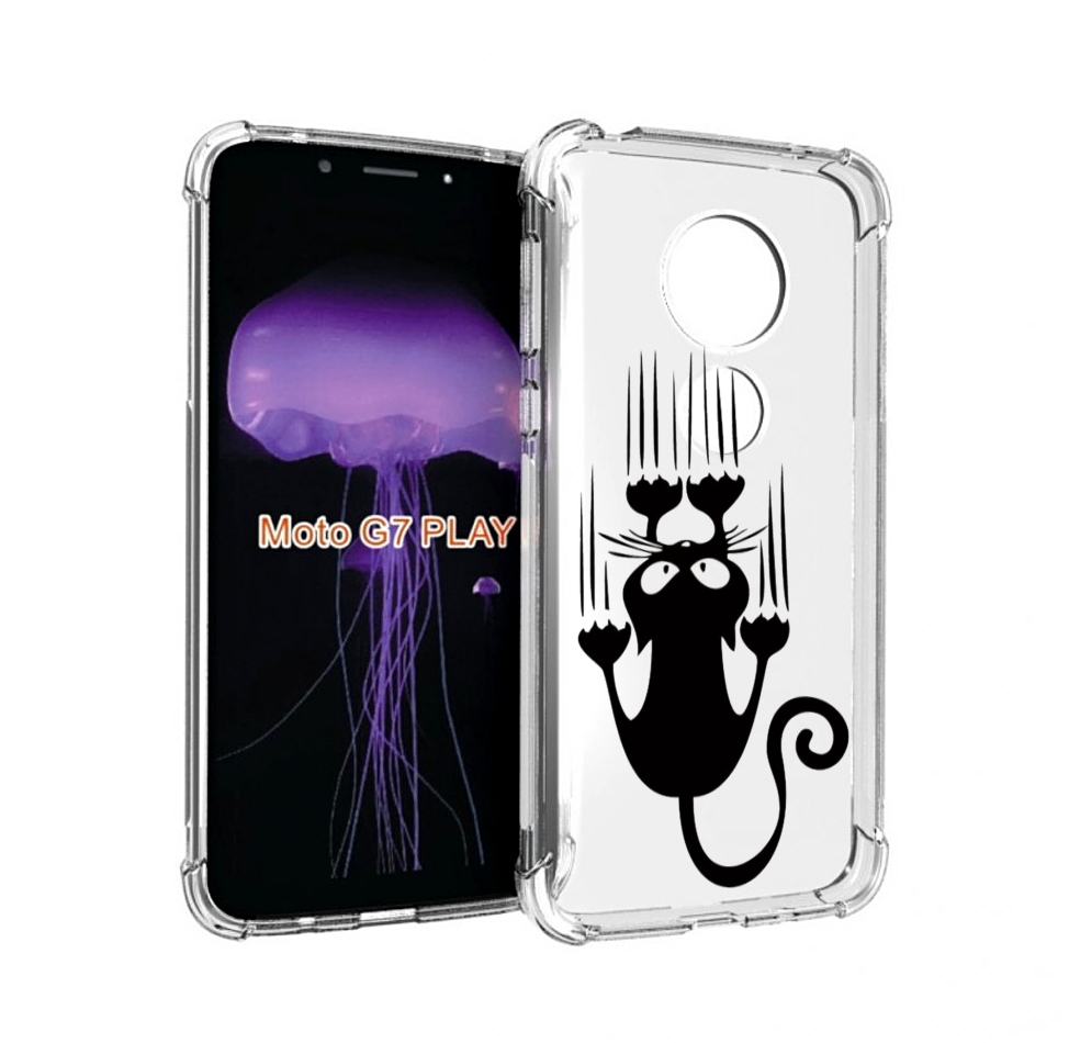 

Чехол MyPads Свисающий-кот для Motorola Moto G7 Play, Прозрачный, Tocco