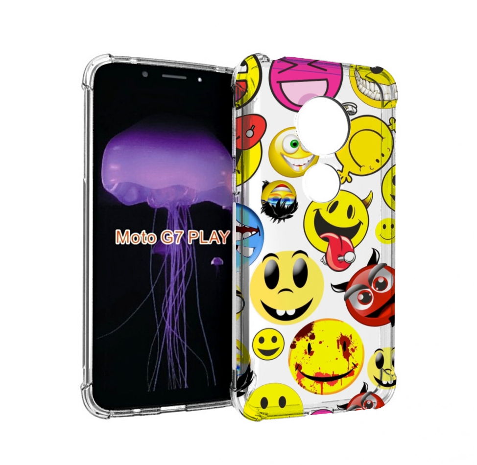 

Чехол MyPads Смайлики для Motorola Moto G7 Play, Прозрачный, Tocco