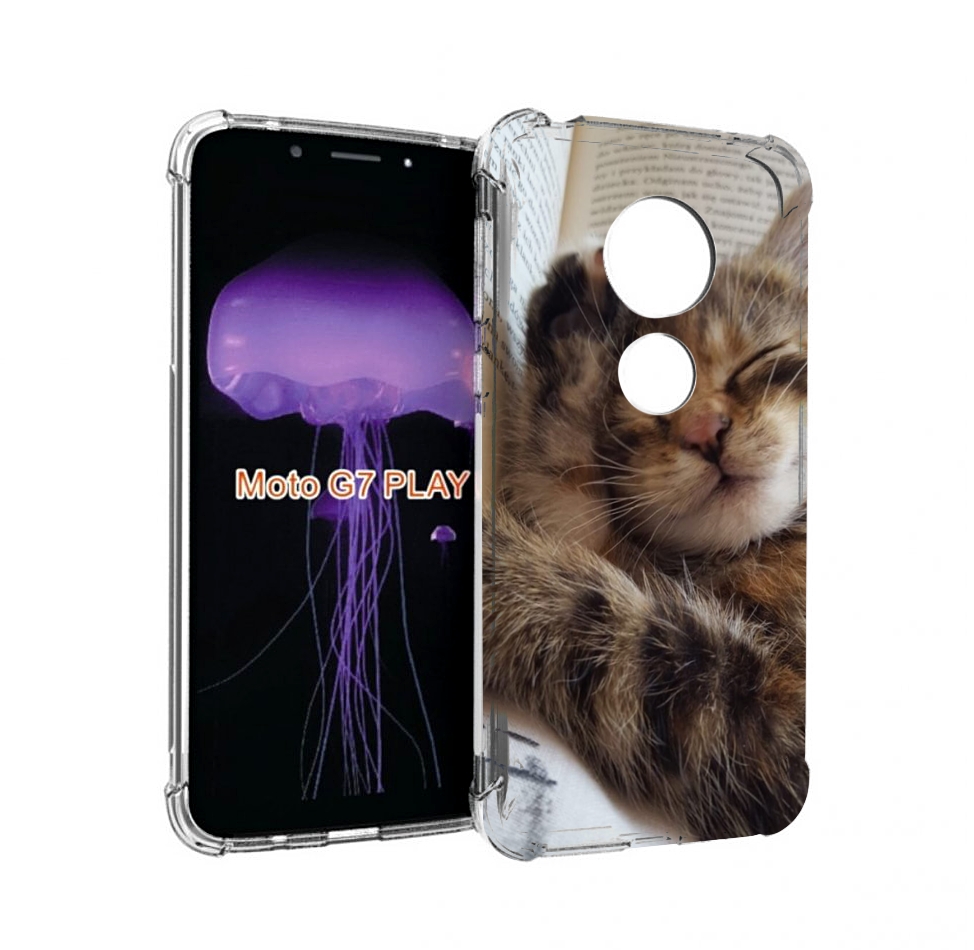 

Чехол MyPads Спящий-котенок для Motorola Moto G7 Play, Прозрачный, Tocco