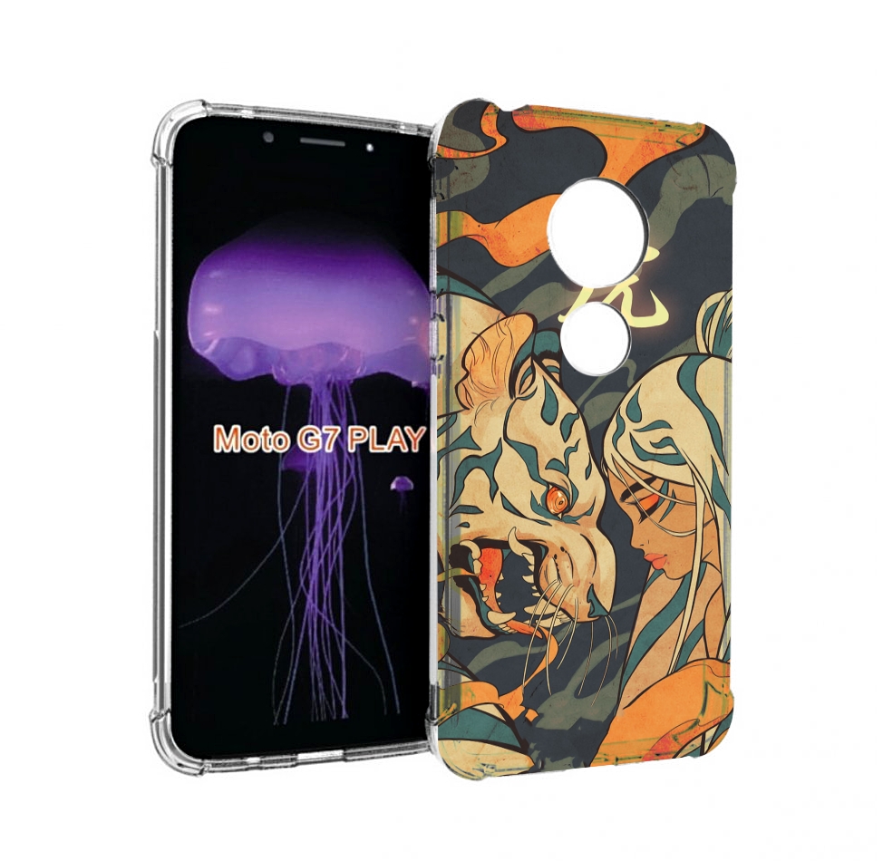 

Чехол MyPads Тигр и девушка друзья для Motorola Moto G7 Play, Прозрачный, Tocco