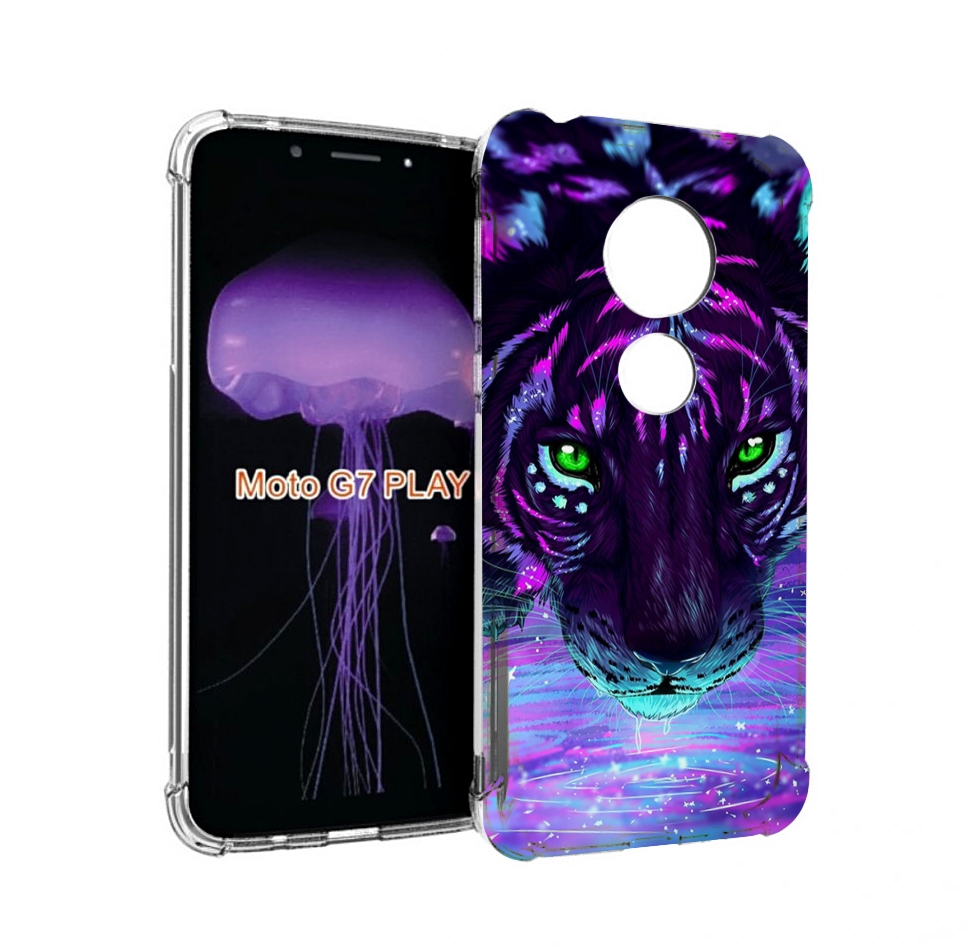 

Чехол MyPads Тигр-неон для Motorola Moto G7 Play, Прозрачный, Tocco