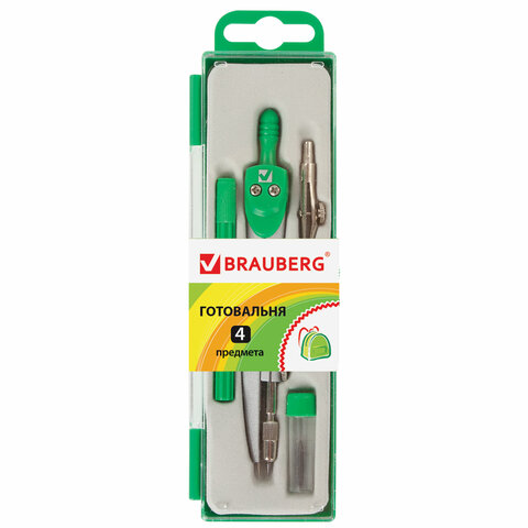 

Готовальня Brauberg Klasse, 4 предмета, 210334, 4 шт