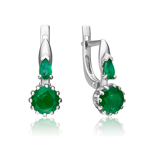 

Серьги из золота PLATINA jewelry 02-0629, изумруд, 02-0629