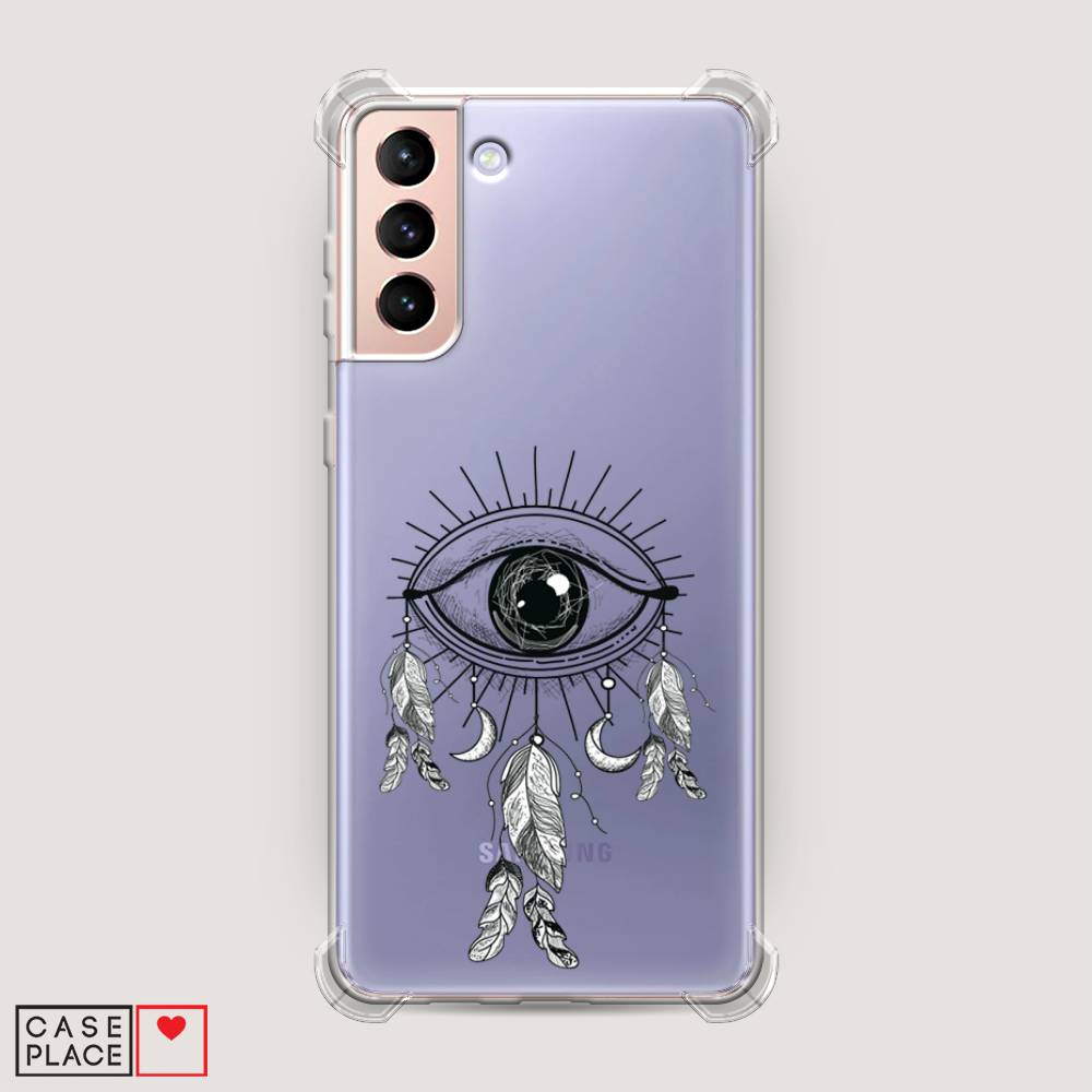 фото Противоударный силиконовый чехол "всевидящее око-ловец снов" на samsung galaxy s21 + awog