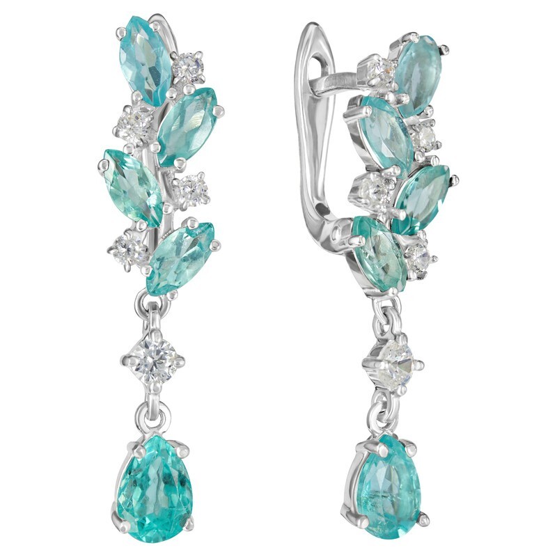 

Серьги из серебра с апатитом, кристаллом ювелирным LAZURIT-ONLINE 8420PD, 8420PD