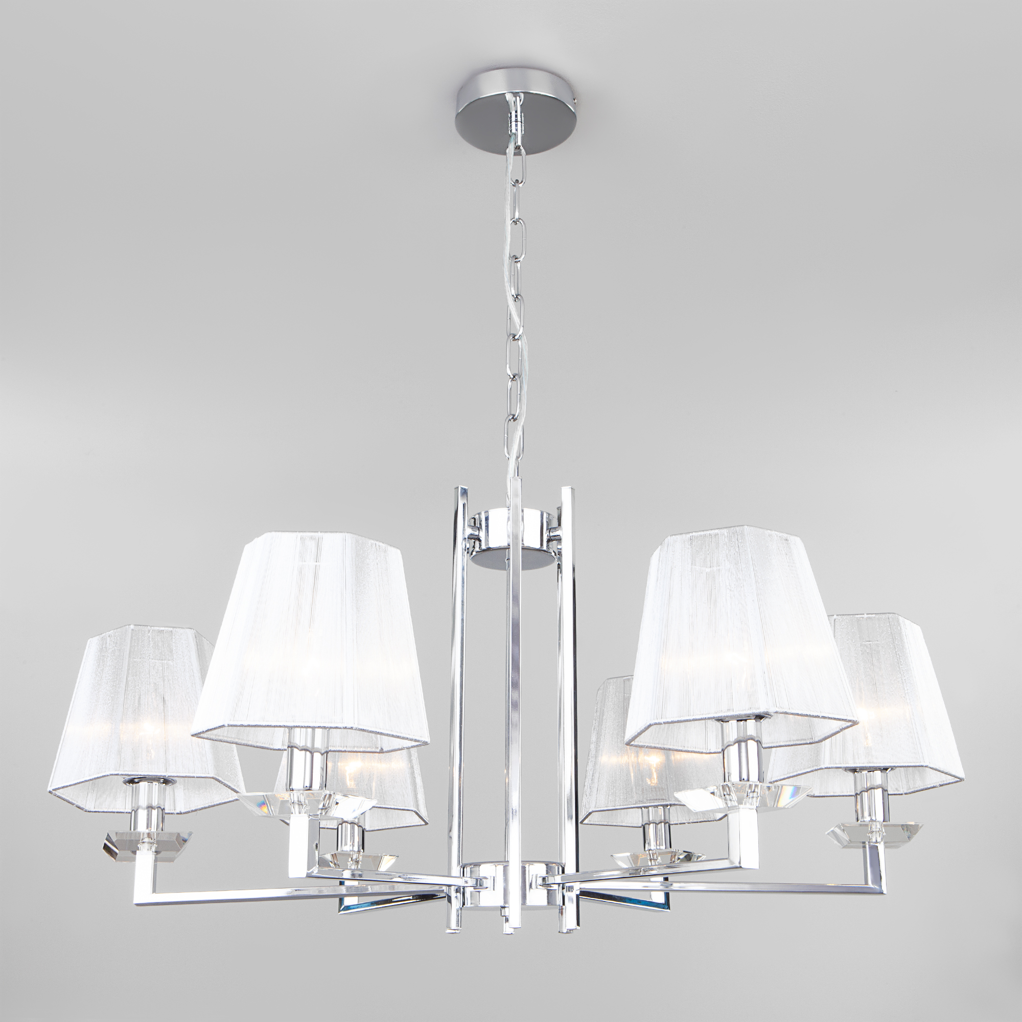 Подвесная люстра с хрусталём Eurosvet 60125/6 хром Smart (60114/6)