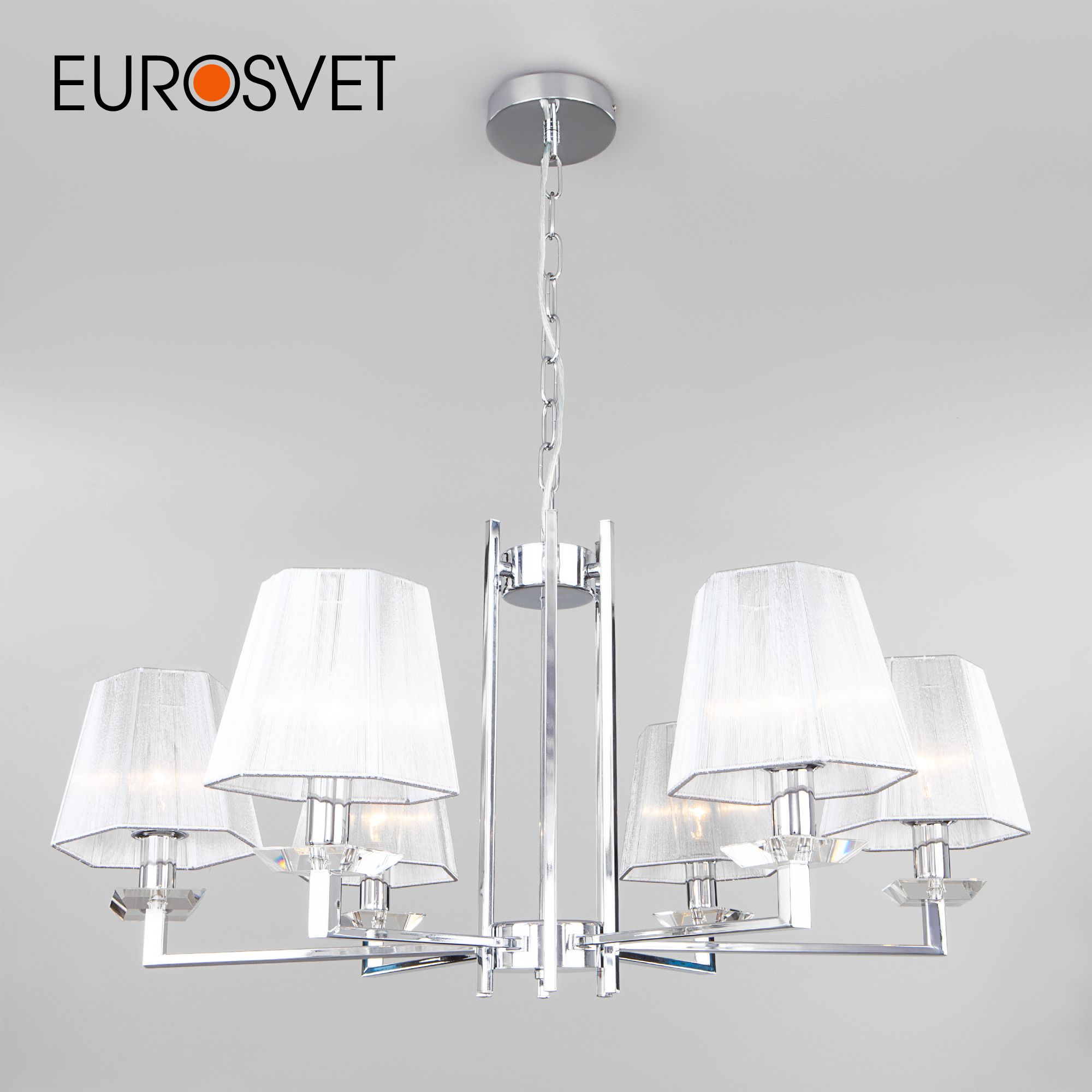 

Подвесная люстра с хрусталём Eurosvet 60125/6 хром Smart (60114/6), Alegria
