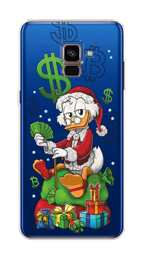 

Чехол на Samsung Galaxy A8 2018 "Богатый санта Скрудж Макдак", Белый;красный;зеленый, 25450-1