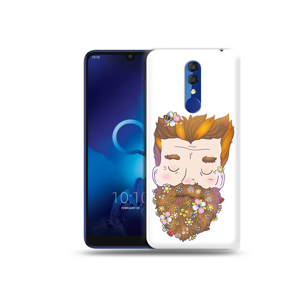 

Чехол MyPads Tocco для Alcatel 3L 5039D (2019) мужчина с цветами в бороде, Прозрачный, Tocco