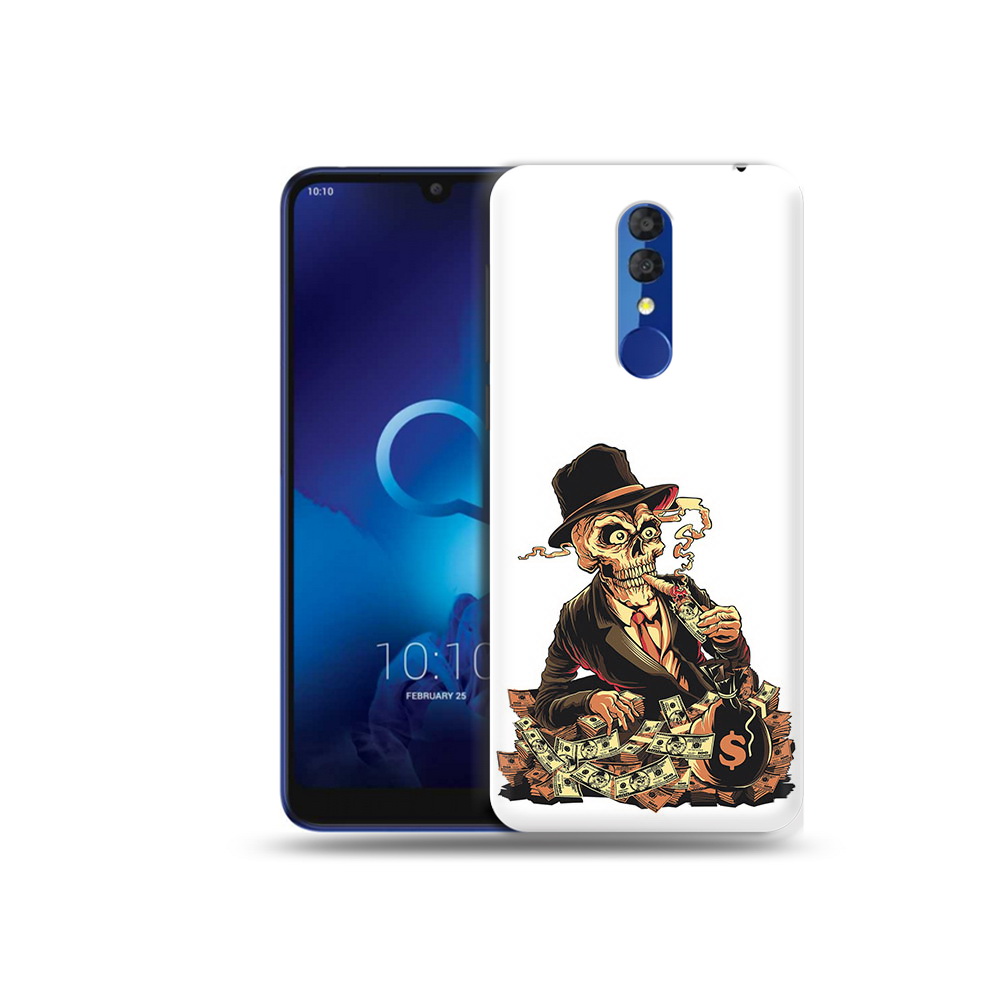 

Чехол MyPads Tocco для Alcatel 3L 5039D (2019) нарисованный череп с сигаретой, Прозрачный, Tocco