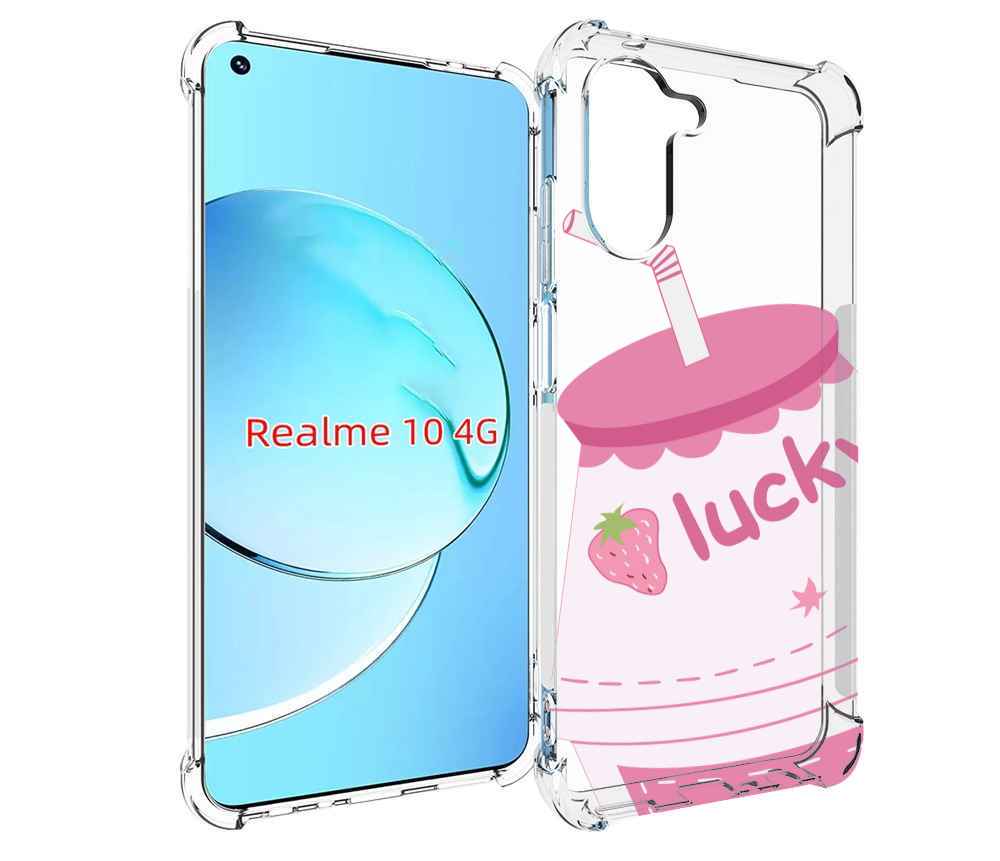

Чехол MyPads удачный-напиток для Realme 10, Прозрачный, Tocco