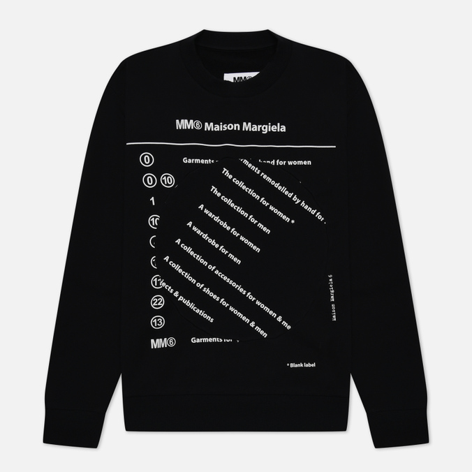 Женская толстовка Maison Margiela MM6 Intarsia Crew Neck чёрный, Размер XS