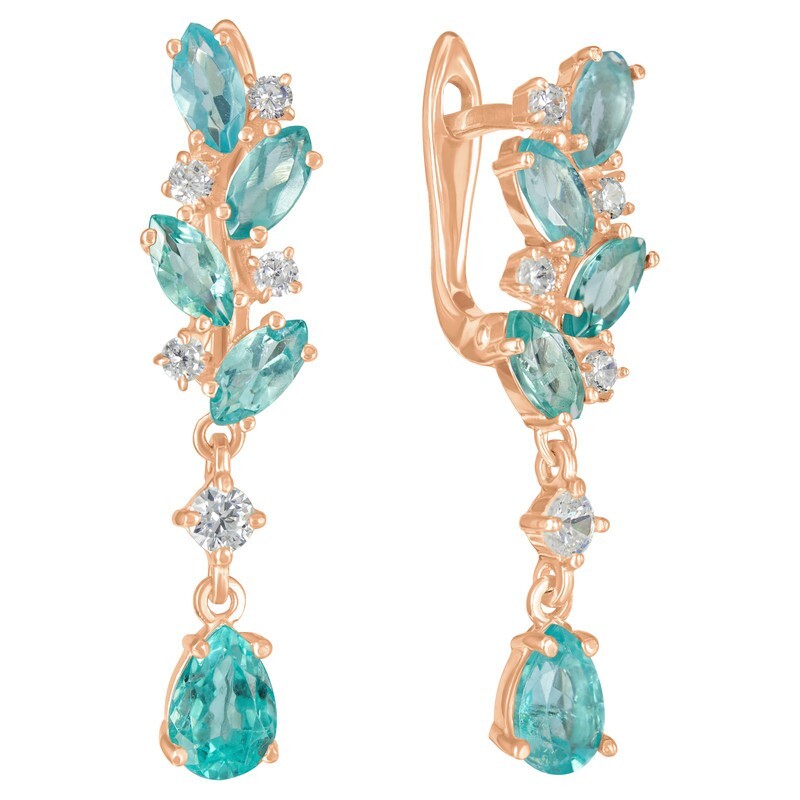 

Серьги из серебра с апатитом, кристаллом ювелирным LAZURIT-ONLINE 8420RG, 8420RG