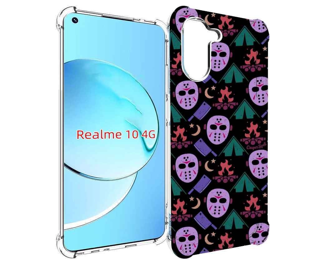 

Чехол MyPads фиолетовые маски для Realme 10, Прозрачный, Tocco