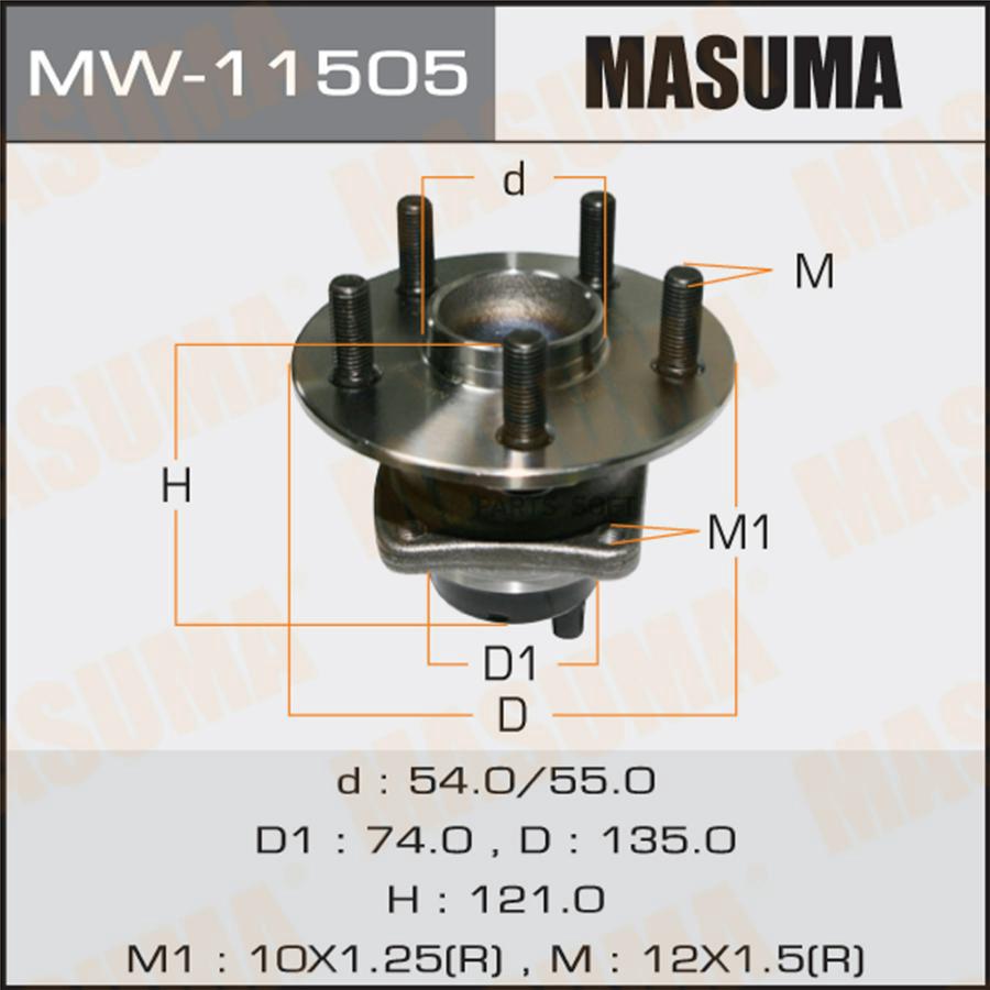 

MASUMA 'MW11505 Подшипник-ступица зад.TOYOTA AVENSIS 03-> 1шт
