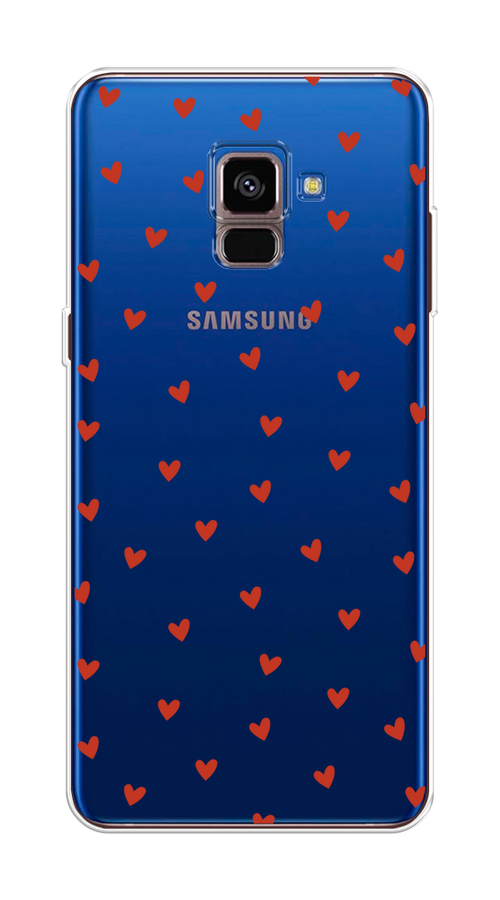 

Чехол на Samsung Galaxy A8 2018 "Red hearts", Красный;прозрачный, 25450-1