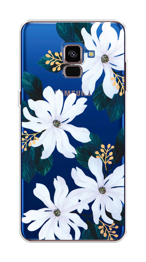 

Чехол на Samsung Galaxy A8 2018 "Delilah Flower", Зеленый;белый, 25450-1