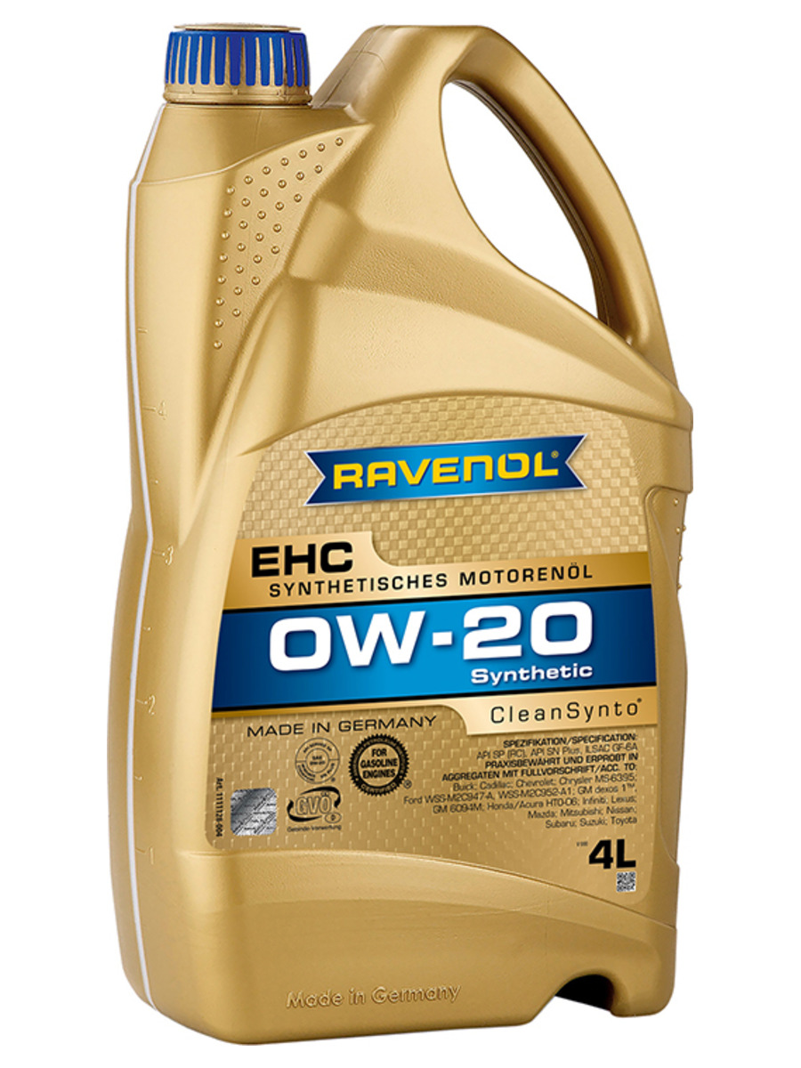 

Моторное масло Ravenol EHC 0W20 4л, EHC 0W-20