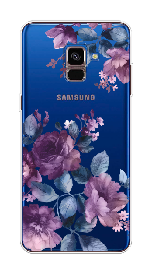 

Чехол на Samsung Galaxy A8 2018 "Purple Blossoms", Синий;фиолетовый, 25450-1