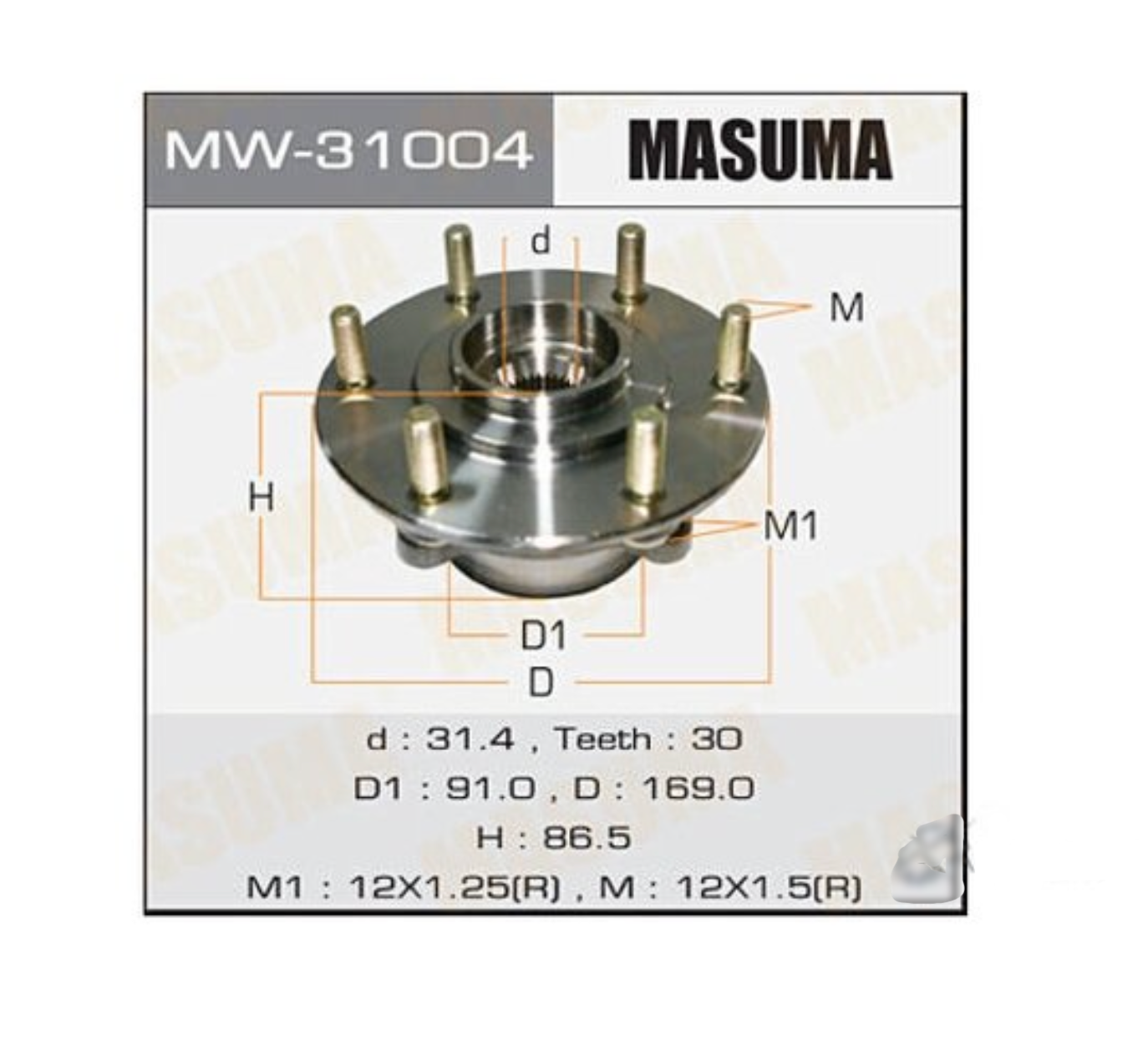 

Ступица с подшипником MITSUBISHI 06- передн. MASUMA MW-31004