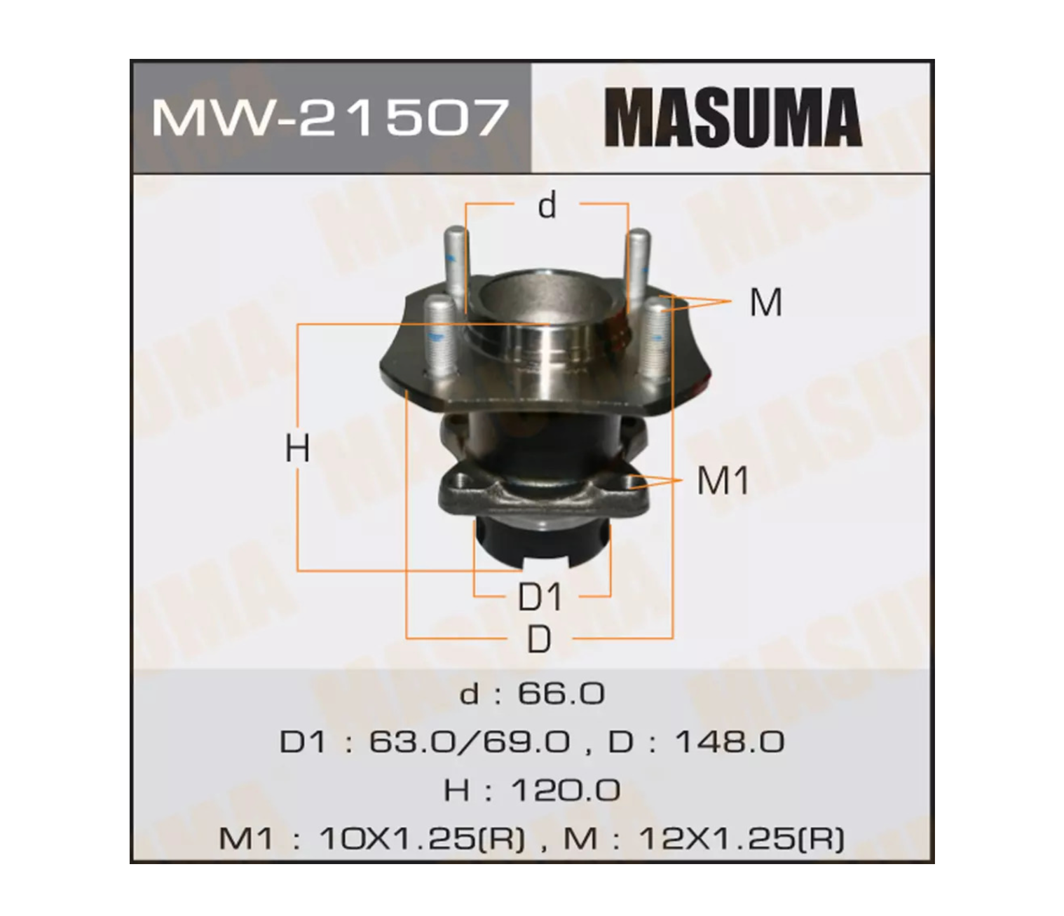 

Подшипник-ступица зад.лев.NISSAN TIIDA 07 => MASUMA mw21507