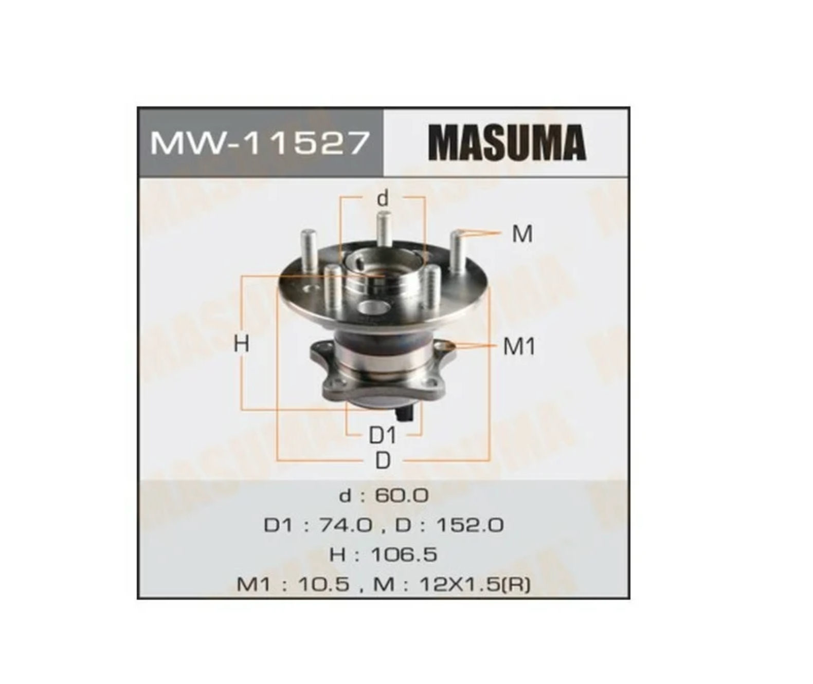 

к-кт подшипника ступицы задн. Toyota Camry 2.0-3.5 11> MASUMA mw11527